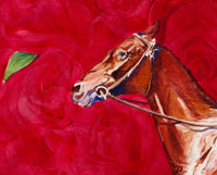 Red Roses and Racing Legends: Aristides & Oliver Lewis Equestrian Art Print