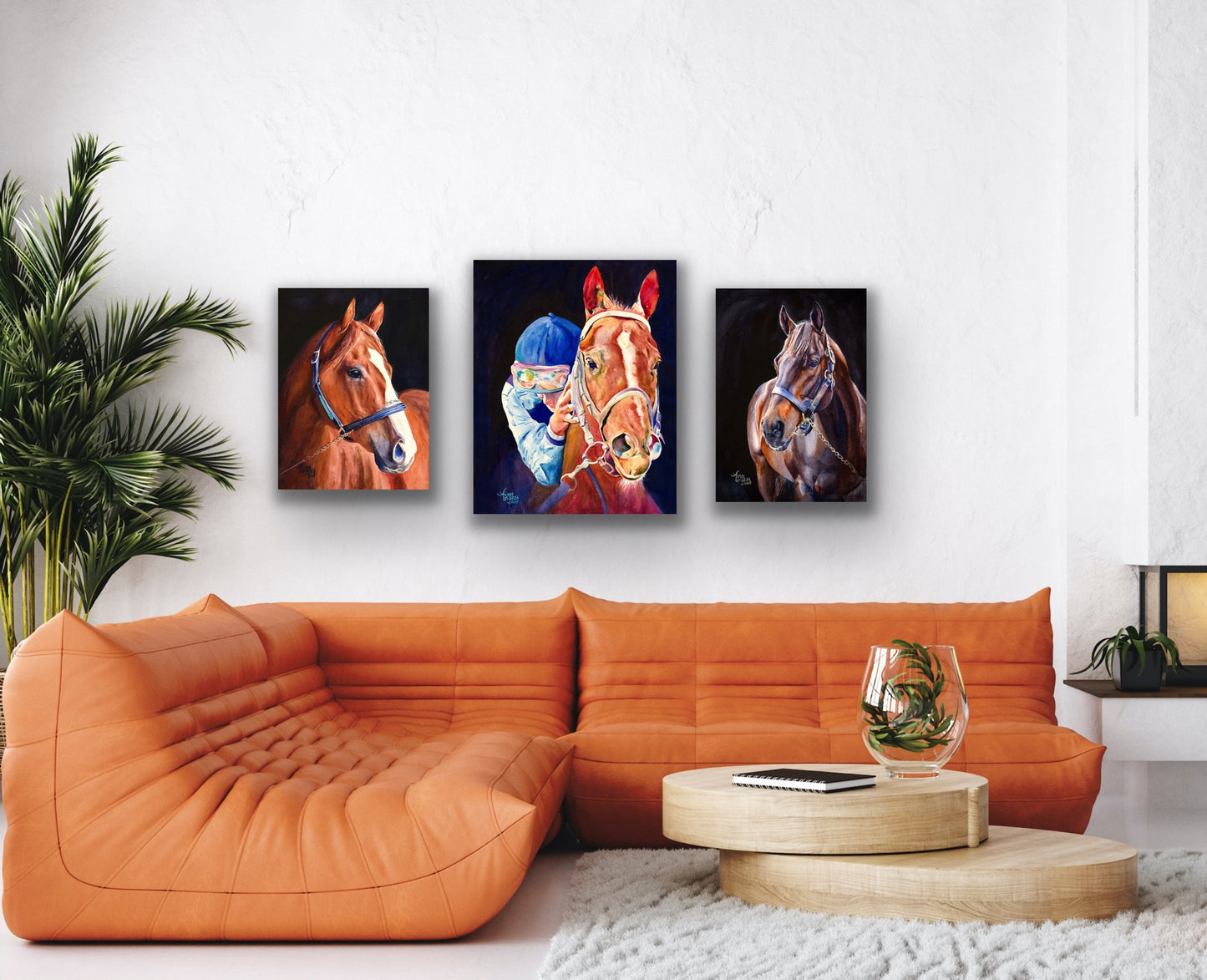 Majestic Bay - A Captivating Watercolor Portrait of a Thoroughbred Racehorse