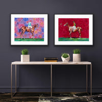 Red Roses and Racing Legends: Aristides & Oliver Lewis Equestrian Art Print