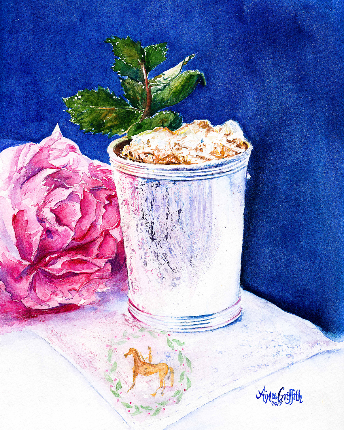 Tradition and Beauty: A Mint Julep and Peony