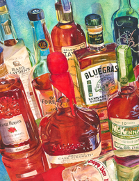 Top Shelf Reflections - Weller, Pappy, Blanton's, Eagle Rare and More Bourbon Collection Print